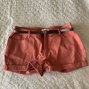 Coral pink shorts